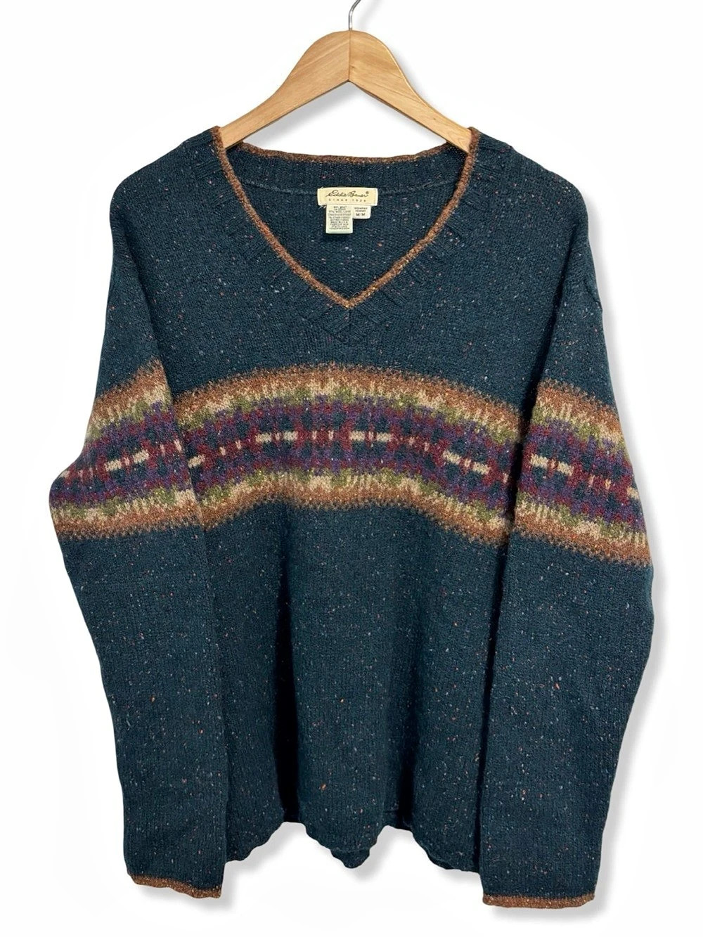 Eddie Bauer Women's Wool Blend V-Neck Sweater Size Medium